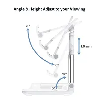 Premium Quality Haau Cell Phone Stand, Haau Angle Height Adjustable Mobile Phone Holder, Table Stand, Foldable Mobile Phone Stand, Mobile Stand For Table For Study (White)-thumb3