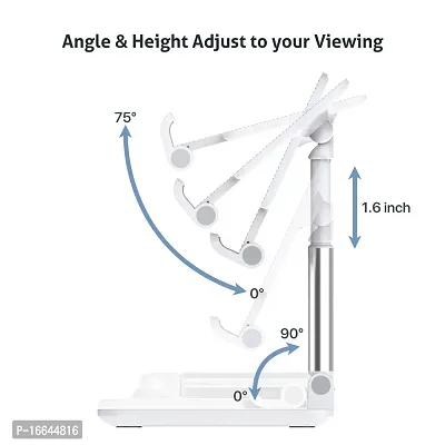 Premium Quality Haau Cell Phone Stand, Haau Angle Height Adjustable Mobile Phone Holder, Table Stand, Foldable Mobile Phone Stand, Mobile Stand For Table For Study (White)-thumb4