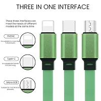 Premium Quality Mowin Multi Charging Cable, 3 In 1 Retractable Charging Cable For Iphone Micro Usb Type C Mobile Phone Car Charging Cable 1.2 Mtr Multi Purpose Charging Cable-thumb2
