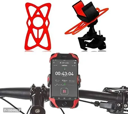 Premium Quality Haau Universal Silicone Unbreakable Mobile Phone Holder For Bike, Bicycle Cradle Stand-thumb3