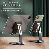 Premium Quality Haau Mobile Stand For Table Adjustable Mobile Phone Foldable Holder Stand Dock Mount Mobile Stand For Online Classes Table Bed Youtuber Video Recoding For All Smartphones, Tabs (Black)-thumb1