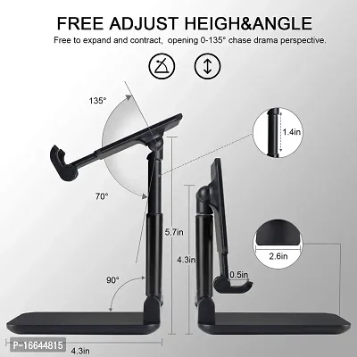 Premium Quality Haau Cell Phone Stand, Haau Angle Height Adjustable Mobile Phone Holder, Table Stand, Foldable Mobile Phone Stand, Mobile Stand For Table For Study (Black)-thumb3