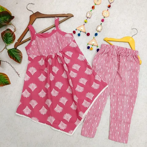 Trendy Top and Bottom Set for Kids Girls