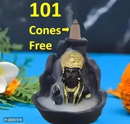 Khushi Enterprises Lord Hanuman Ji Smoke Backflow Showpiece With 101 Backflow Cones Free Pack of 1