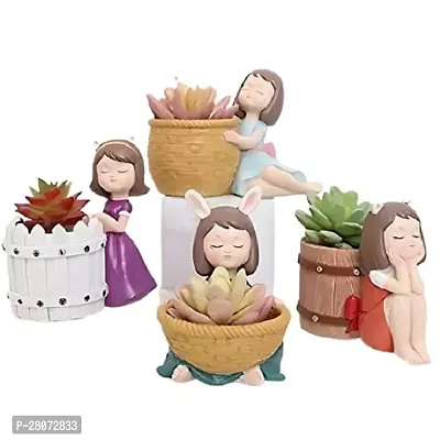 Cute Resin Pot 4 Basket Girls Resin Plant Container Set 12 cm-thumb3