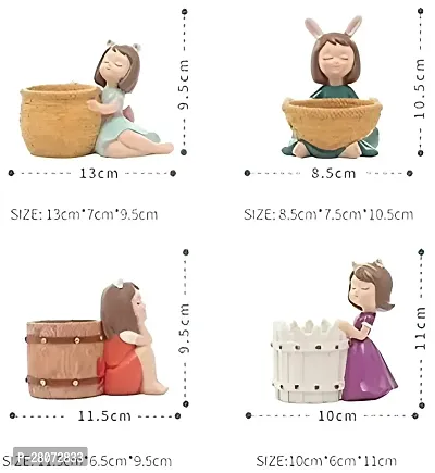 Cute Resin Pot 4 Basket Girls Resin Plant Container Set 12 cm-thumb4