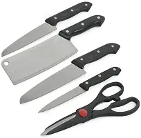 SIDDHI VINAYAK Creation Wooden Chopping Board with Knife Set and Scissor, 6 Piece Stainless Steel Kitchen Knife Knives Set with Knife Scissor, Knife Sets-thumb2