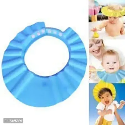 SIDDHI VINAYAK Creation Adjustable Safe Soft Bathing Baby Shower Cap Wash Hair for Children Baby Eye Ear Protector Adjustable Leaves Shape Bathing Shower/Shamoo Cap (Multi Colour)-thumb4