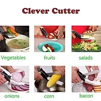 SIDDHI VINAYAK Creation Stainless Steel Vegetables Smart Scissor Cutter Knife for Kitchen, Medium, Multicolour-thumb4