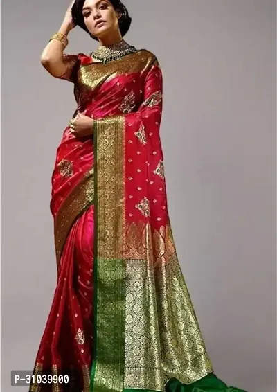 Trendy Banarasi silk sarees With Blouse Piece-thumb0