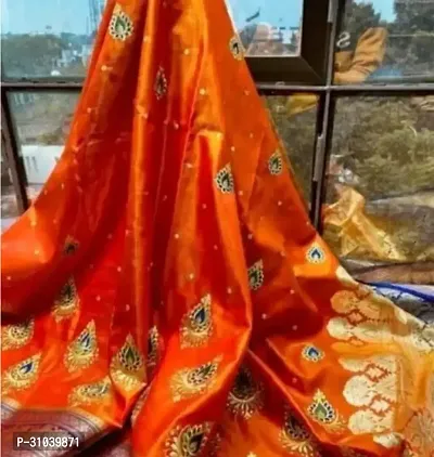 Trendy Banarasi silk saree  With Blouse Piece-thumb0