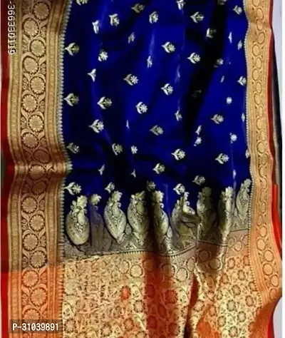 Trendy Banarasi Saree With Blouse Piece-thumb0