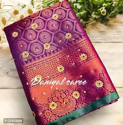 Trendy Banarsi Brocade Silk Sarees With Blouse Piece-thumb0