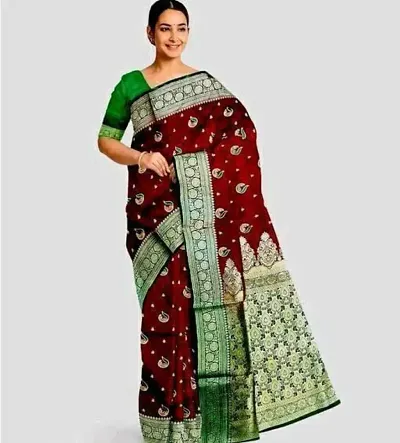 Elegant Banarasi Silk Zari Woven Saree with Blouse piece