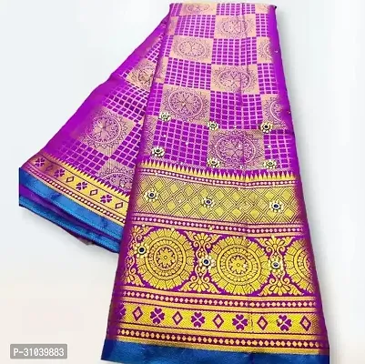 Trendy Kanjivaram Brocade Sarees With Blouse Piece-thumb0