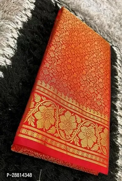 Elegant Orange Saree with Blouse Piece