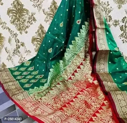 Elegant Green Saree with Blouse Piece-thumb0