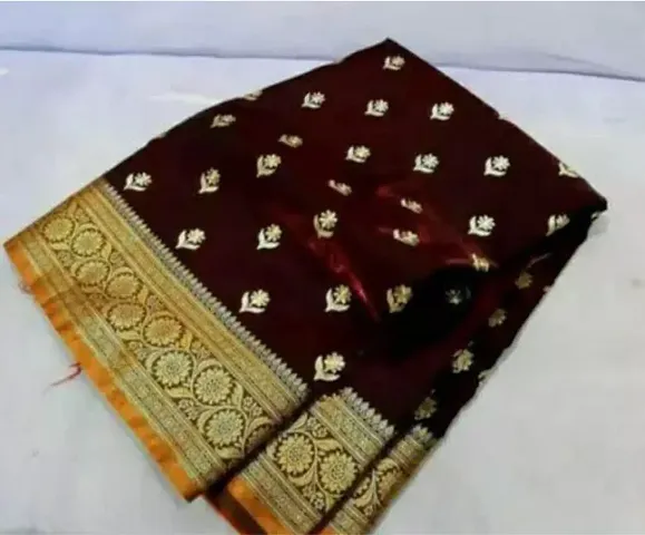 Elegant Banarasi Silk Embroidered Saree with Blouse piece