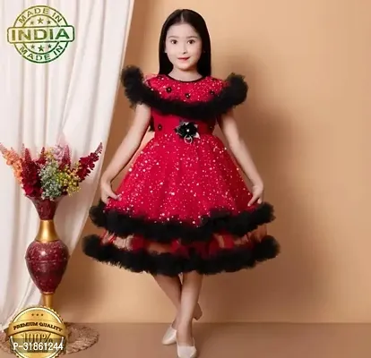 Stylish Net Dress for Kid Girl-thumb0