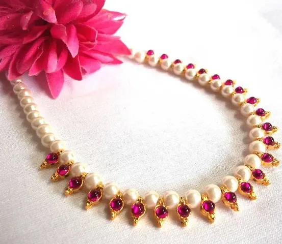 Trendy Alloy Pearl Necklace Set For Women