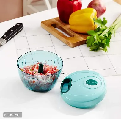 Manual Food Chopper, Compact and Powerful Hand Held Vegetable and Fruit Chopper/Blender(Random Color)-thumb0
