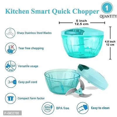 Manual Food Chopper, Compact and Powerful Hand Held Vegetable and Fruit Chopper/Blender(Random Color)-thumb5
