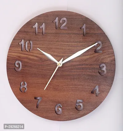 Round Numeric Wooden Wall Clock