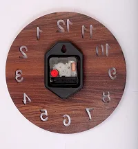 Round Numeric Wooden Wall Clock-thumb2