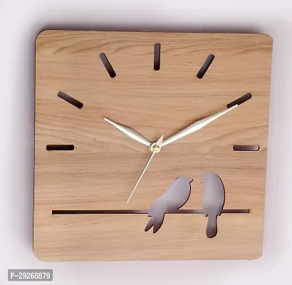 Square Sparrow Wooden Wall Clock-thumb0