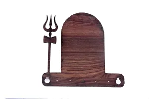 National Shivling  single layer wooden key stand (light)-thumb1