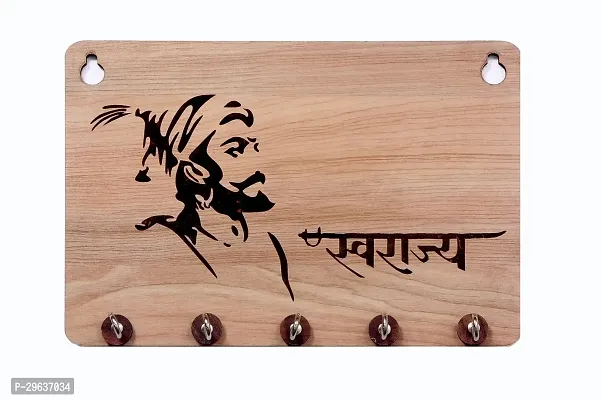 National Swarajya with Shivaji Maharaja single layer wooden key stand