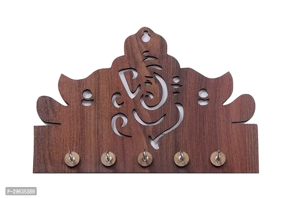 Ganpati Single Layer Wooden Key Stand(dark)