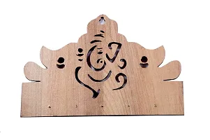 Ganpati Single Layer Wooden Key Stand(dark)-thumb1