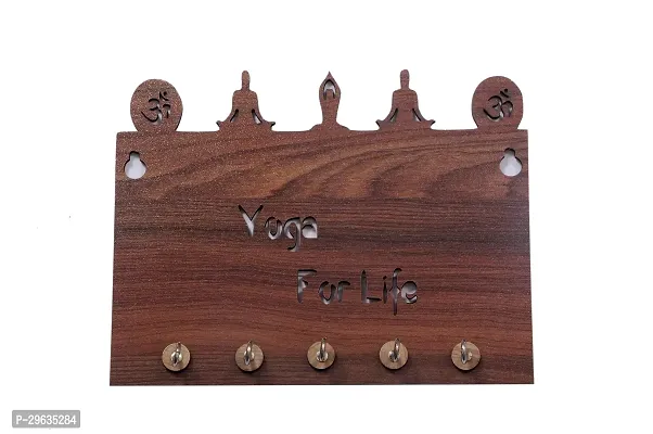 Yoga for Life Single Layer Wooden Key Stand(dark)-thumb0