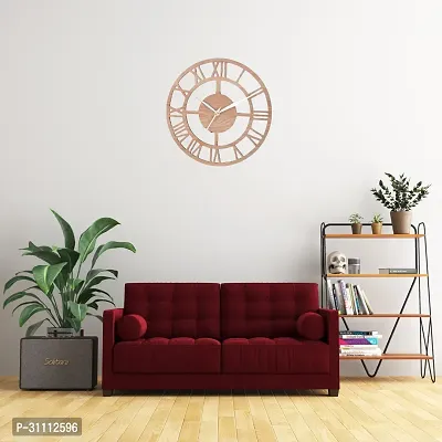 National Wooden Round Roman Numeric Wall Clock-thumb4