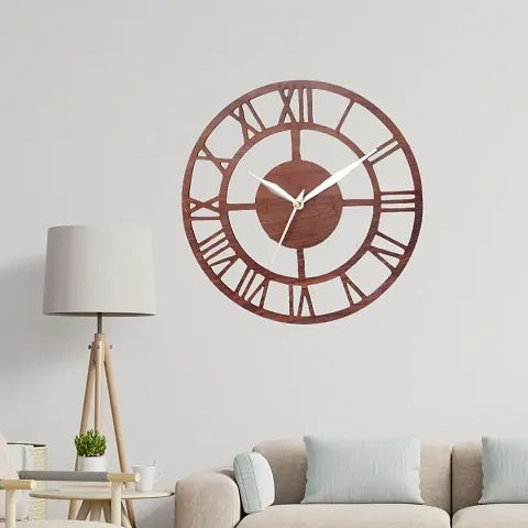 National Wooden Round Roman Numeric Wall Clock