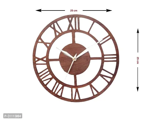 National Wooden Round Roman Numeric Wall Clock-thumb2