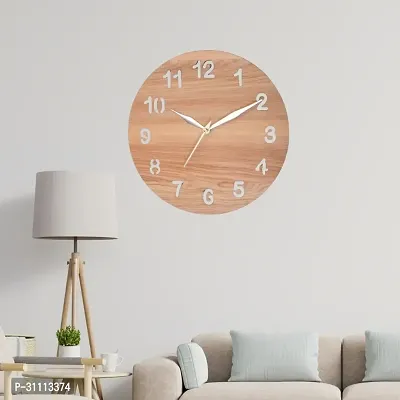 National Wooden Round Numeric Wall Clock-thumb0