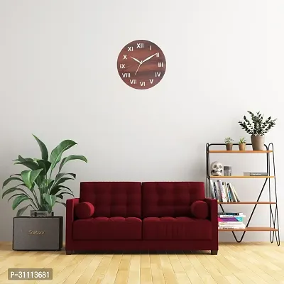 National Wooden Round Roman Numeric Wall Clock-thumb4