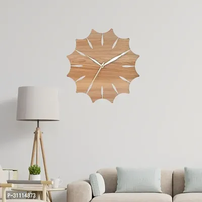 National Wooden Round Flower Wall Clock