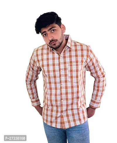 Stylish Multicoloured Pure Cotton Checked Long Sleeves Shirt For Men