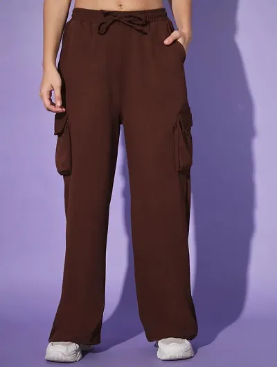 Solid Cargo Pants For Women