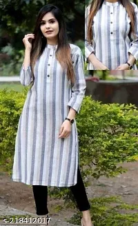 LAXMI CREATION Mahalaxmi Striped South Cotton Kurtis for Women (XX-Large, White)-thumb1