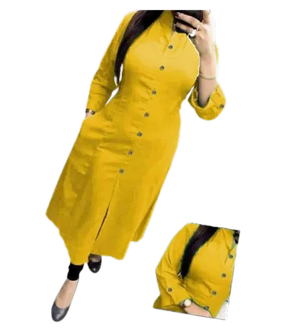 Womens Selfie Show Button Work Kurti