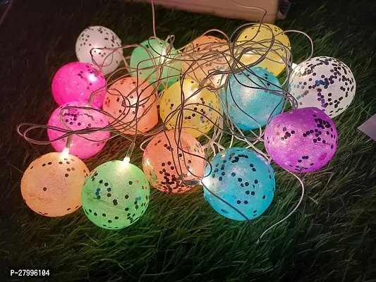 Mix Color Handmade Cotton Ball String Lights for Decoration Multicolour-thumb0