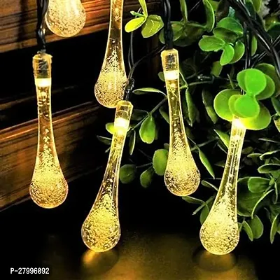 20 LED Waterdrop Decorative String Lights Diwali Christmas Fairy Lights for Home Decoration Warm White-thumb0