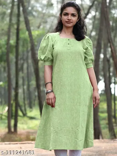 Stylish Khadi Cotton Straight Solid Kurti