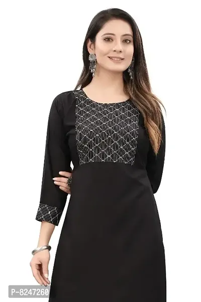 Women Rayon Embellished Straight Kurta