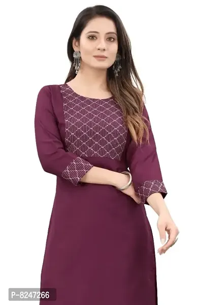 Women Rayon Embellished Straight Kurta