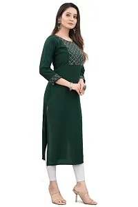 Women Rayon Embellished Straight Kurta-thumb3